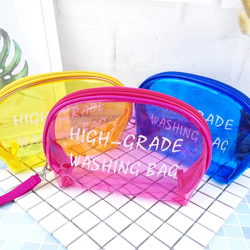 Custom Travel Portable Clear Transparent PVC Waterproof Wash Cosmetic Toiletry Makeup Bag